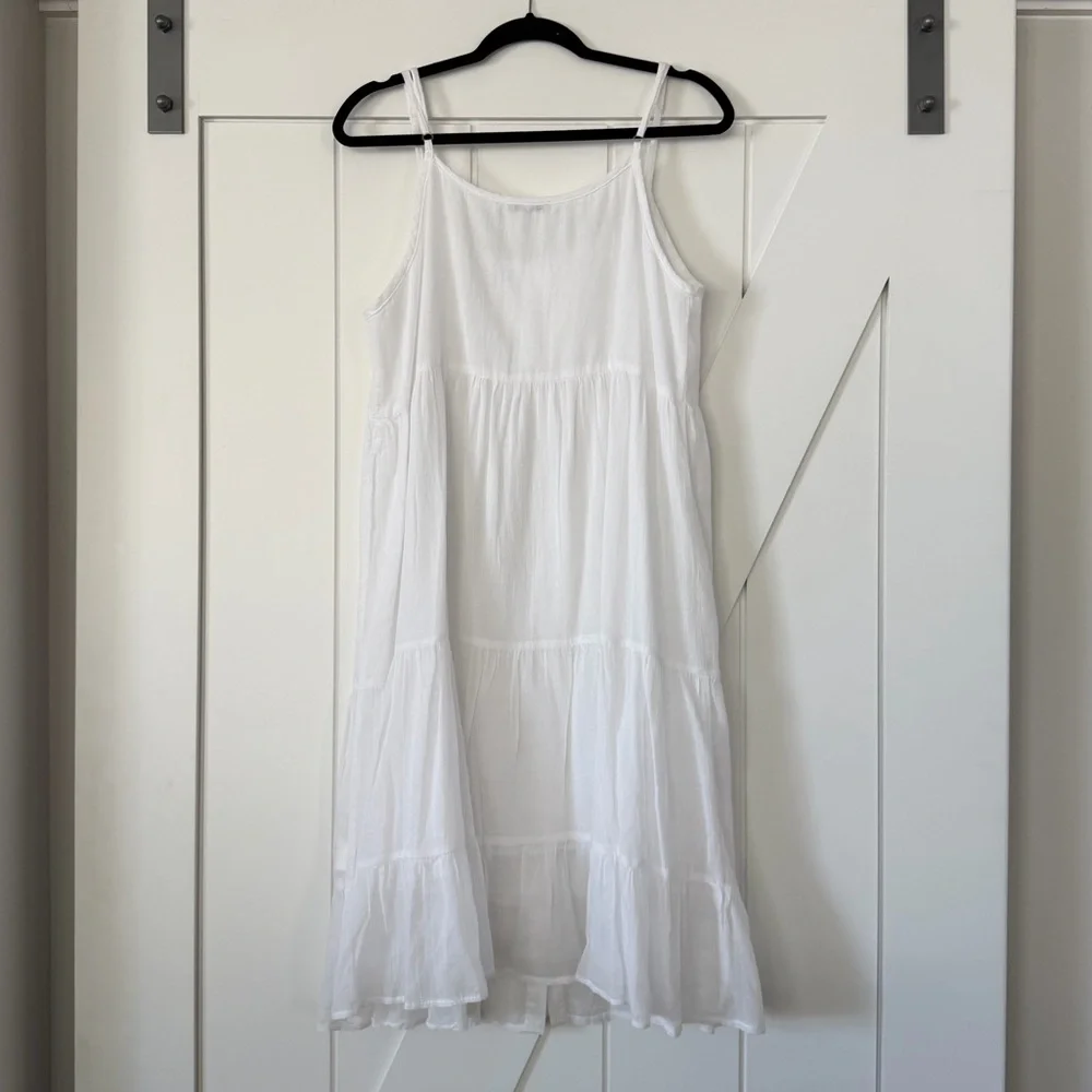 Araucaria Women’s White Cotton Button Down Midi Dress